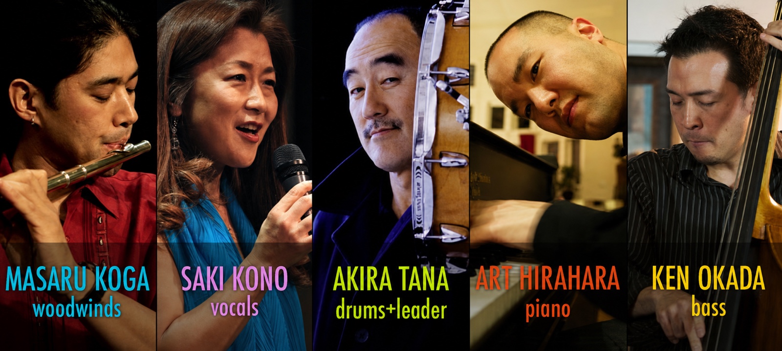 Otonowa members: Masaru Koga, Saki Kono, Akira Tana, Art Hirahara, and Noriyuki Ken Okada